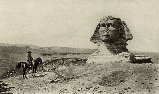 Jean-León Gérôme's imaginary vision of Napoleon facing the Sphinx.
