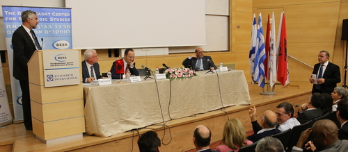 Kemal Ökem (standing right) and me (standing left) in discussion.